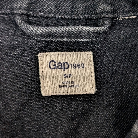 Gap 1969 Women's Black Jeans Jacket With Sides And Sleeves Zips ~ Size Small - Picture 6 of 12